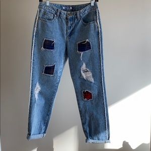 SJYP Patchwork denim